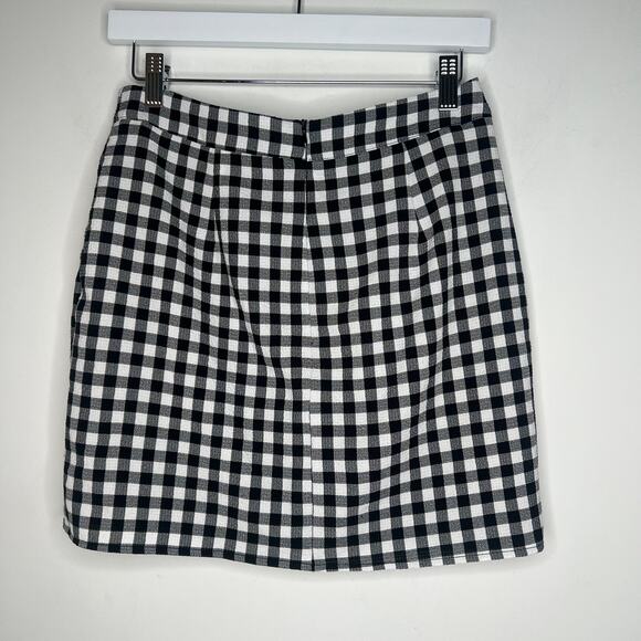 Lulus Black Gingham Check Mini Skirt Size M - Picture 3 of 7